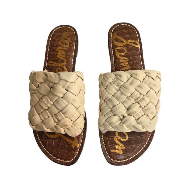 Sam Edelman Womens Griffin Sz 9 Ivory Basket Weave Sandals NWOB - Picture 1 of 8
